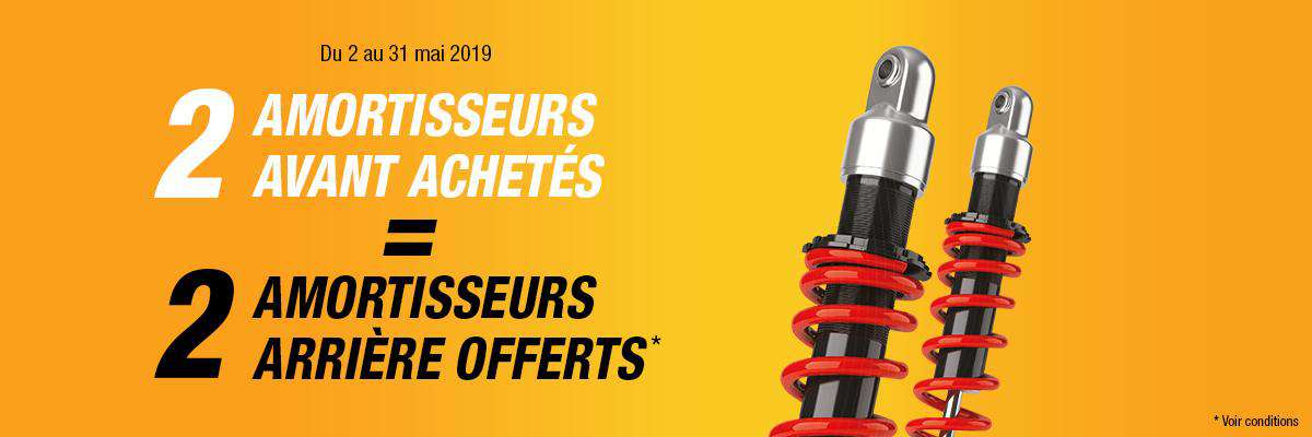 2 amortisseurs avant achetés = 2 amortisseurs arrière offerts