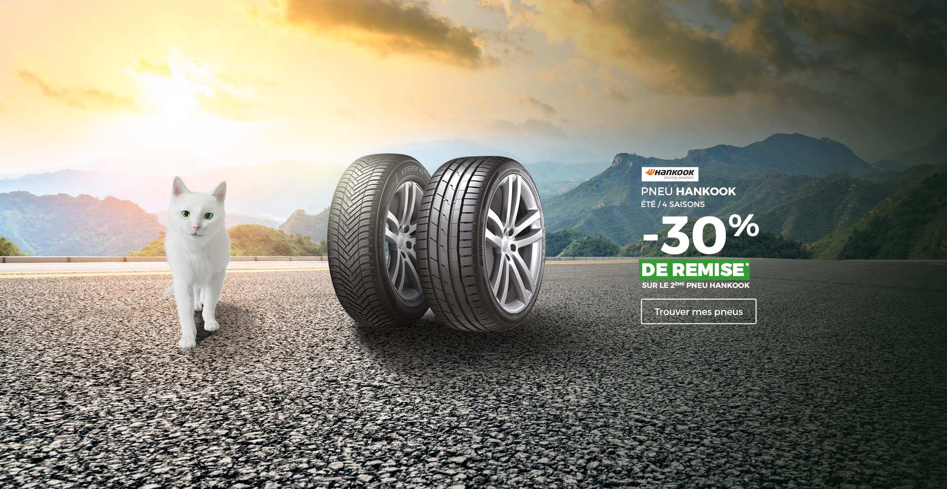 -30% sur le deuxième pneu Hankook été ou 4 saisons