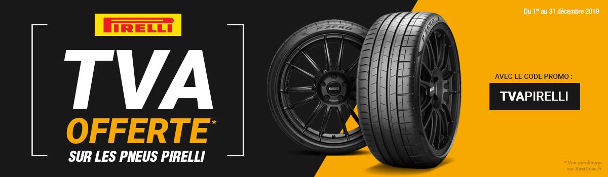 BestDrive vous offre la TVA sur les pneus Pirelli !