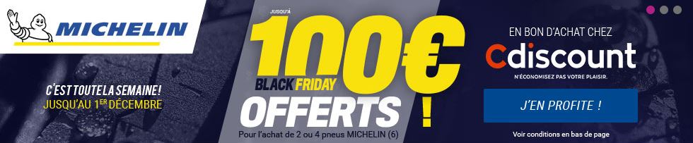 Promo 1001 Pneus  Black friday  jusqu'à 100€ pour l'achat