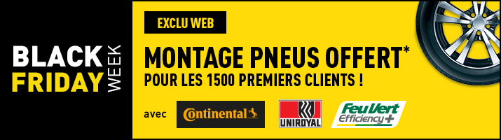 Black Friday : Montage de pneus offert