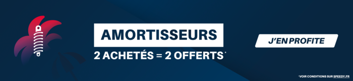Deux amortisseurs achetés = deux amortisseurs offerts !
