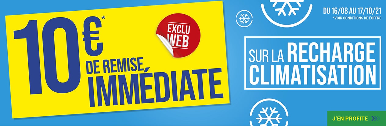 EXCLU WEB : 10€ de remise immédiate sur la recharge climatisation !