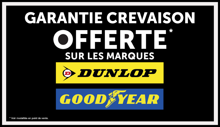 Garantie crevaison pneus roady offerte