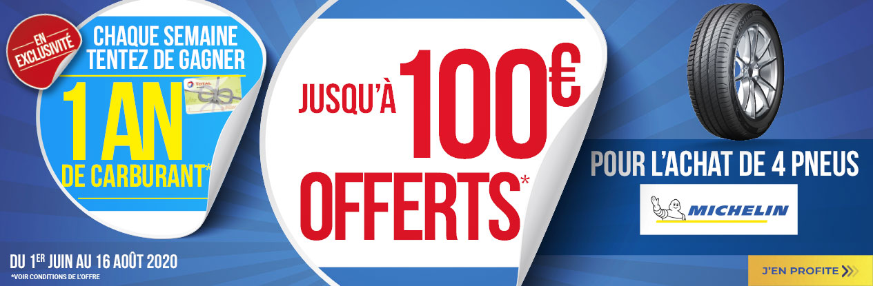 Pneu Michelin : Jusqu’à 100€ offerts