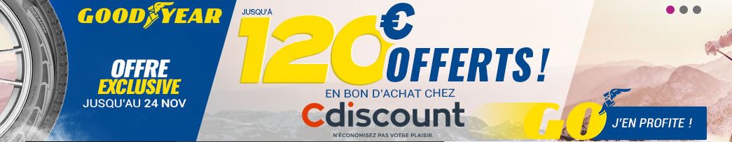 Pneus Goodyear à prix discount : Jusqu'à 120€ offerts